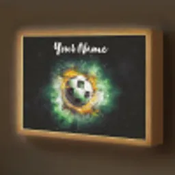Bal - Voetbal - Groen - Oranje - Rook Light Box met batterij (Wandlamp kind) middel -z3d_website
