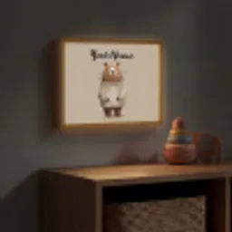 Beer - Witte bloemen - Knus Light Box met batterij (Wandlamp kind) middel -sfeer5_kind