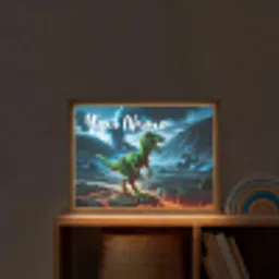 Dino - Lava - Groen - Jongens Light Box met batterij (Wandlamp kind) middel -sfeer1_kind