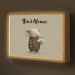 Olifant - Witte bloemen - Kindvriendelijk Light Box met batterij (Wandlamp kind) middel -z3d_website