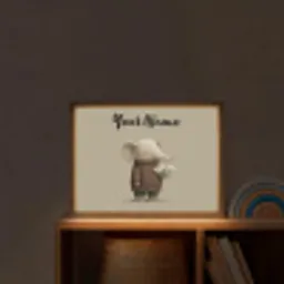 Olifant - Witte bloemen - Kindvriendelijk Light Box met batterij (Wandlamp kind) middel -sfeer1_kind
