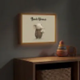 Olifant - Witte bloemen - Kindvriendelijk Light Box met batterij (Wandlamp kind) middel -sfeer5_kind