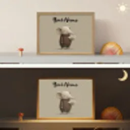 Olifant - Witte bloemen - Kindvriendelijk Light Box met batterij (Wandlamp kind) middel -sfeer3_kind