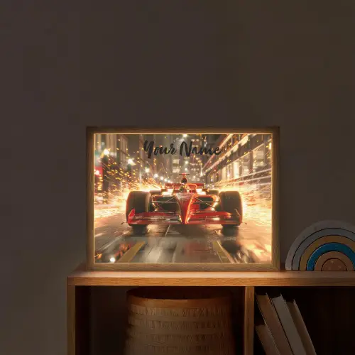 Formule 1 - Auto - Race - Goud - Jongens Light Box met batterij (Wandlamp kind) middel -sfeer1_kind