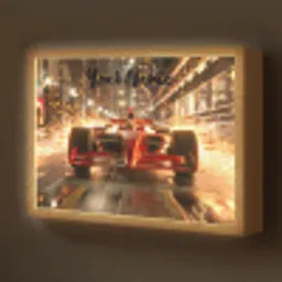 Formule 1 - Auto - Race - Goud - Jongens Light Box met batterij (Wandlamp kind) middel -z3d_website