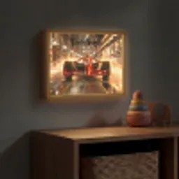 Formule 1 - Auto - Race - Goud - Jongens Light Box met batterij (Wandlamp kind) middel -sfeer5_kind