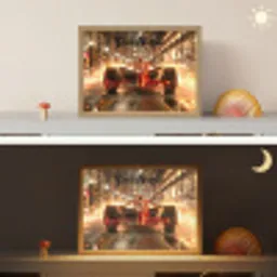 Formule 1 - Auto - Race - Goud - Jongens Light Box met batterij (Wandlamp kind) middel -sfeer3_kind