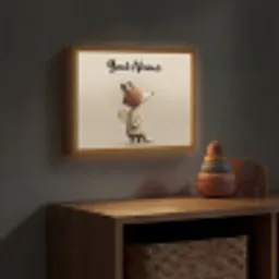 Vos - Gele bloemen - Minimalistisch Light Box met batterij (Wandlamp kind) middel -sfeer5_kind