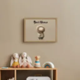 Leeuw - Oranje bloemen - Vriendelijk Light Box met batterij (Wandlamp kind) middel -sfeer2_kind