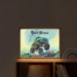 Monstertruck - Auto - Jongens - Groen Light Box met batterij (Wandlamp kind) middel -sfeer1_kind