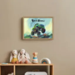 Monstertruck - Auto - Jongens - Groen Light Box met batterij (Wandlamp kind) middel -sfeer2_kind