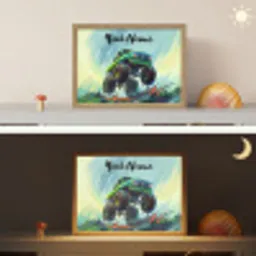 Monstertruck - Auto - Jongens - Groen Light Box met batterij (Wandlamp kind) middel -sfeer3_kind