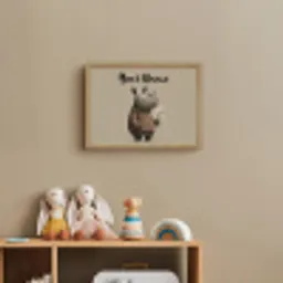 Neushoorn - Witte bloemen - Lief Light Box met batterij (Wandlamp kind) middel -sfeer2_kind