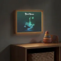 Voetbal - Voetballer - Jongen - Zwart Light Box met batterij (Wandlamp kind) middel -sfeer5_kind