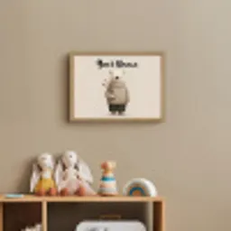 Knuffelbeer - Oranje bloemen - Vriendelijk Light Box met batterij (Wandlamp kind) middel -sfeer2_kind