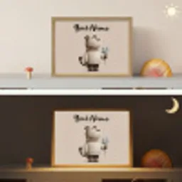 Tijger - Blauwe bloemen - Rustig Light Box met batterij (Wandlamp kind) middel -sfeer3_kind