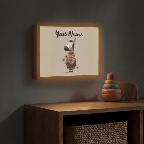 Zebra - Zonnebloemen - Warm Light Box met batterij (Wandlamp kind) middel -sfeer5_kind