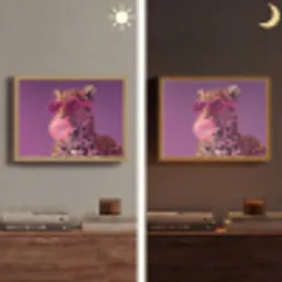 Panter - Zonnebril - Kauwgombel - Roze Light Box met batterij (Wandlamp) middel -sfeer3