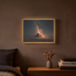 Piramide - Woestijn - Licht Light Box met batterij (Wandlamp) middel -sfeer4