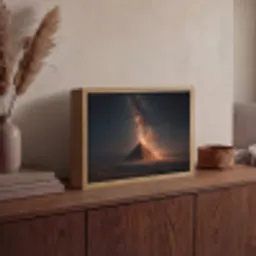 Piramide - Woestijn - Licht Light Box met batterij (Wandlamp) middel -sfeer2