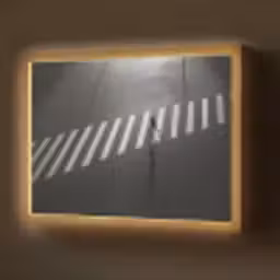 Zeebrapad - Hardloper - Zwart - Wit Light Box met batterij (Wandlamp) middel -z3d_website