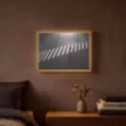 Zeebrapad - Hardloper - Zwart - Wit Light Box met batterij (Wandlamp) middel -sfeer4