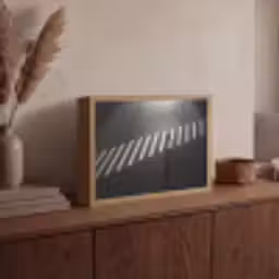 Zeebrapad - Hardloper - Zwart - Wit Light Box met batterij (Wandlamp) middel -sfeer2