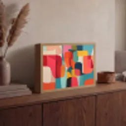 Vormen - Kleurrijk - Abstract - Vlakken Light Box met batterij (Wandlamp) middel -sfeer2