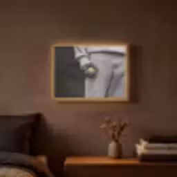 Tennisbal - Zwart - Wit Light Box met batterij (Wandlamp) middel -sfeer4