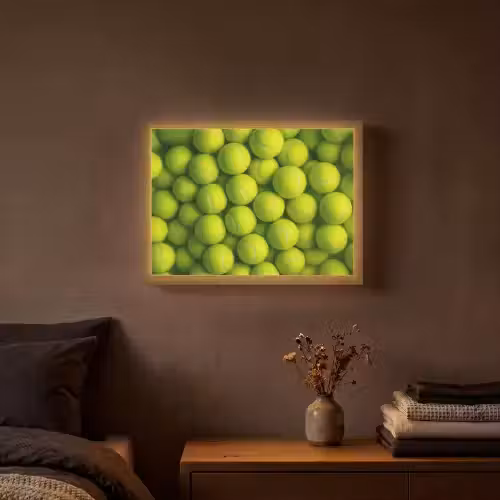 Tennisballen - Bal - Geel Light Box met batterij (Wandlamp) middel -sfeer4