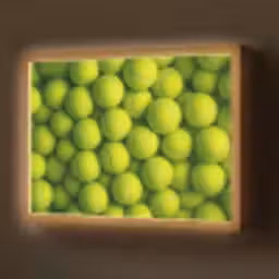 Tennisballen - Bal - Geel Light Box met batterij (Wandlamp) middel -z3d_website