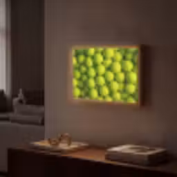 Tennisballen - Bal - Geel Light Box met batterij (Wandlamp) middel -sfeer1