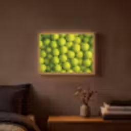 Tennisballen - Bal - Geel Light Box met batterij (Wandlamp) middel -sfeer4