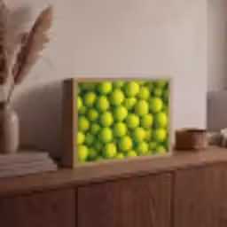Tennisballen - Bal - Geel Light Box met batterij (Wandlamp) middel -sfeer2