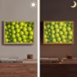 Tennisballen - Bal - Geel Light Box met batterij (Wandlamp) middel -sfeer3