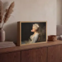 Vrouw - Barokjurk - Kauwgom Light Box met batterij (Wandlamp) middel -sfeer2