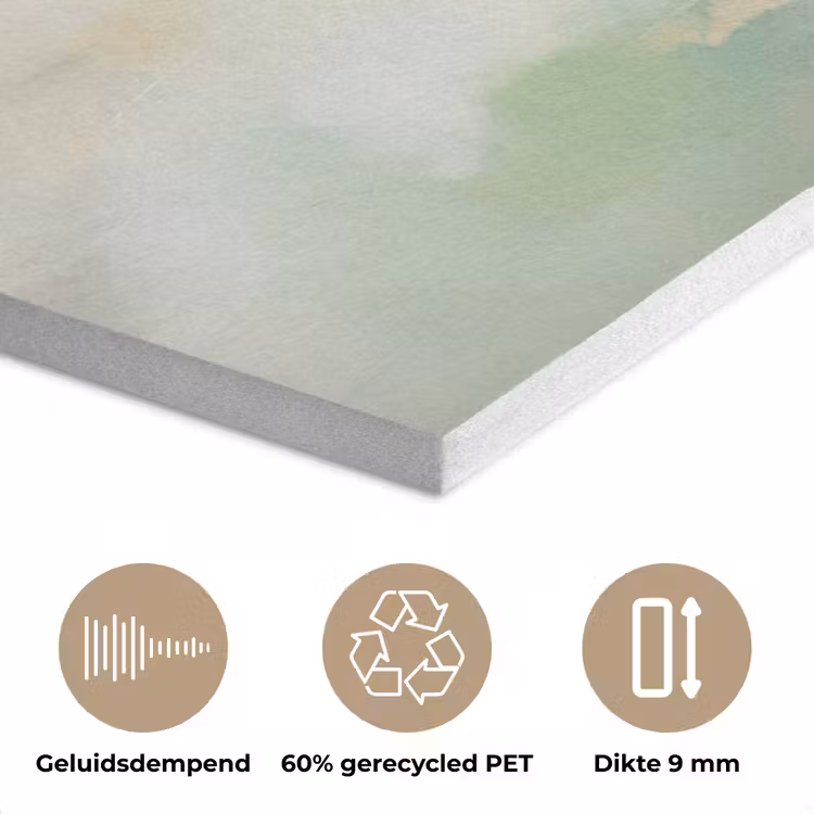 Abstract - Kunst - Wit - Groen - Modern PET vilt klein -closeup_NL
