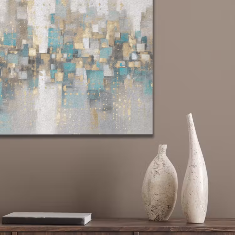 Abstract - Blokken - Goud - Skyline PET vilt klein -sfeer6_closeup