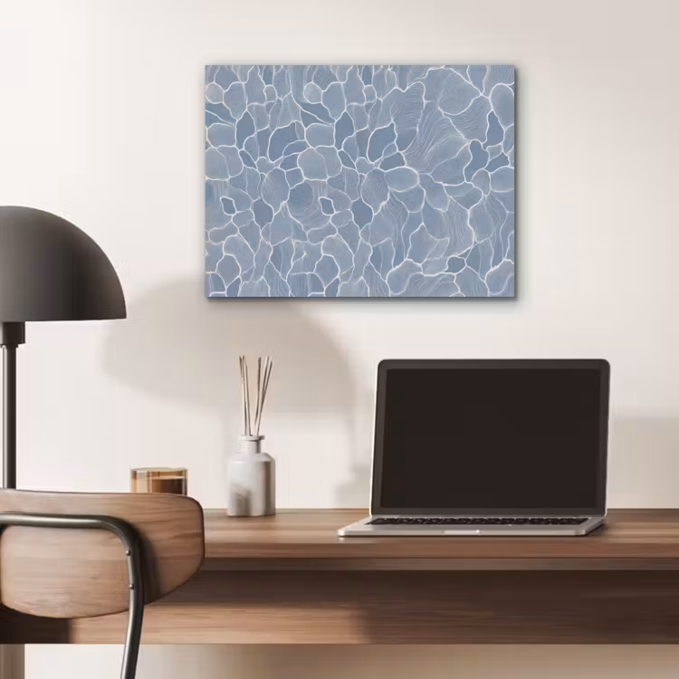 Abstract - Blauw - Bladeren PET vilt klein -sfeer5