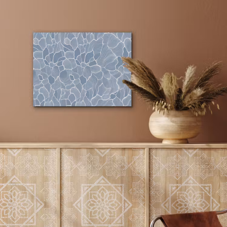Abstract - Blauw - Bladeren PET vilt klein -sfeer4