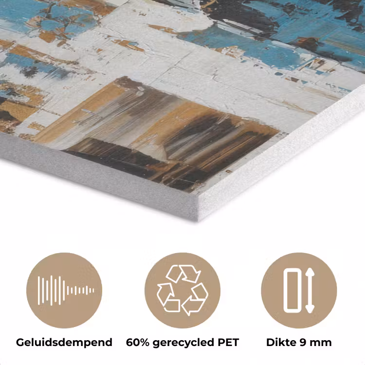 Abstract - Penseelstreken - Blauw - Gezicht PET vilt klein -closeup_NL