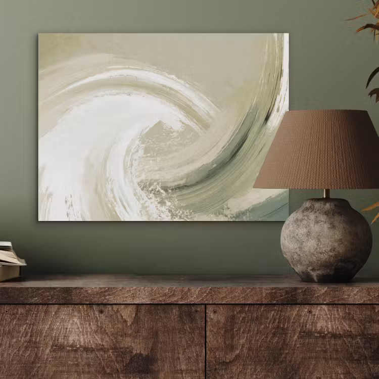 Abstract - Penseelstreken - Golven - Groen PET vilt klein -sfeer2