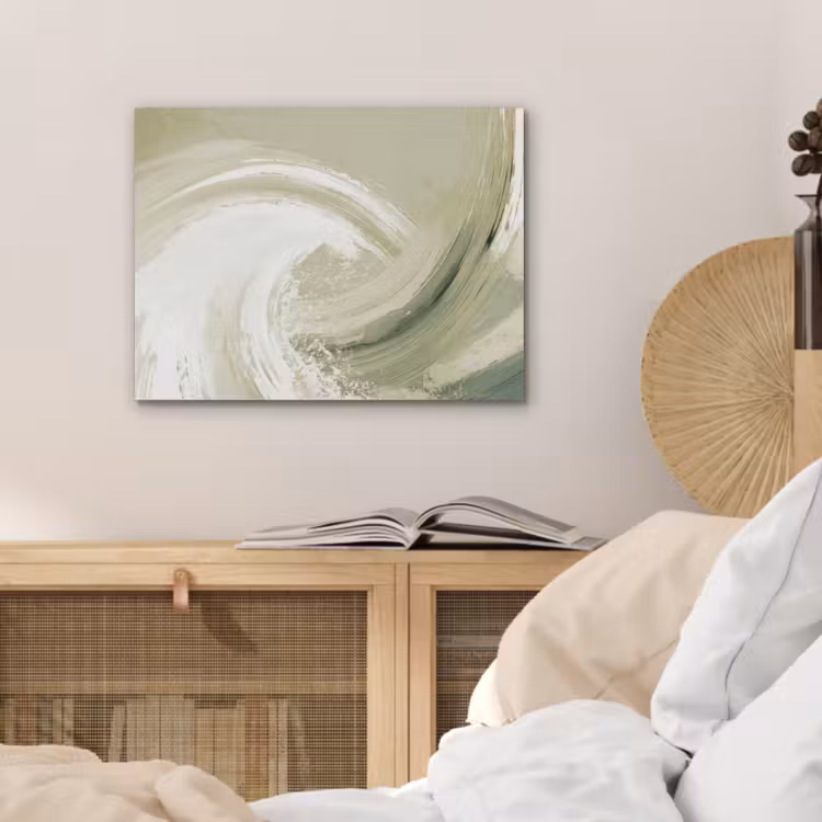 Abstract - Penseelstreken - Golven - Groen PET vilt klein -sfeer3