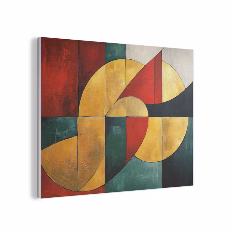 Abstract - Kerst - Goud - Rood - Groen PET vilt klein -3d