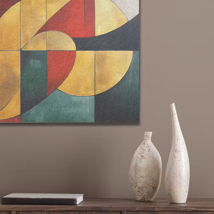 Abstract - Kerst - Goud - Rood - Groen PET vilt klein -sfeer6_closeup