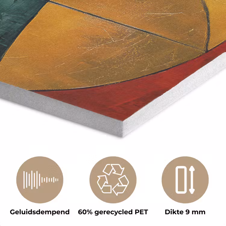 Abstract - Kerst - Goud - Rood - Groen PET vilt klein -closeup_NL