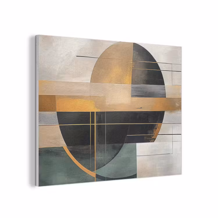 Abstract - Goud - Brons - Groen - Vormen - Modern PET vilt klein -3d
