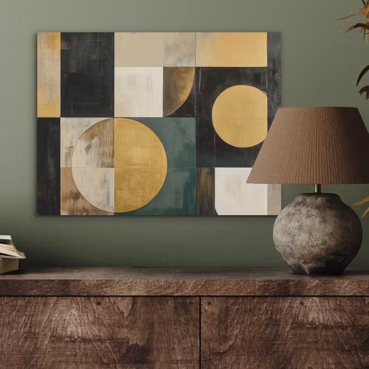 Abstract - Goud - Brons - Vormen - Geometrisch PET vilt klein -sfeer2