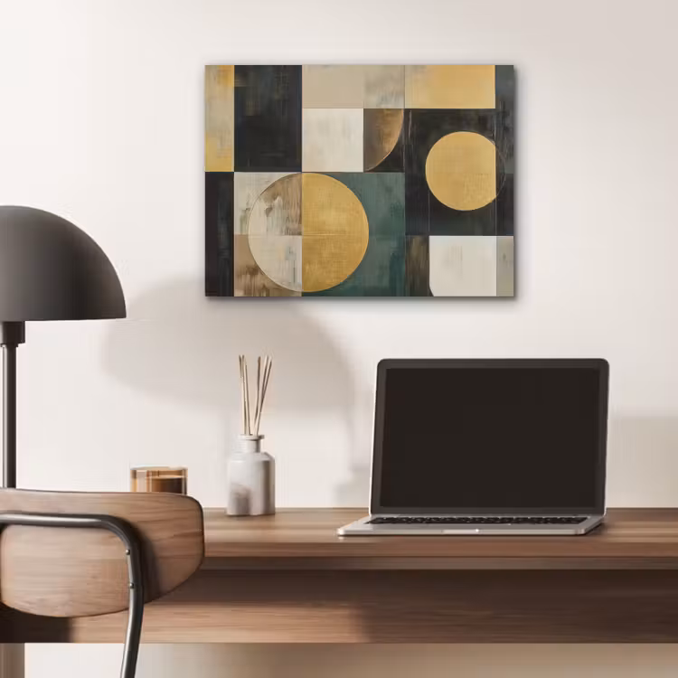 Abstract - Goud - Brons - Vormen - Geometrisch PET vilt klein -sfeer5
