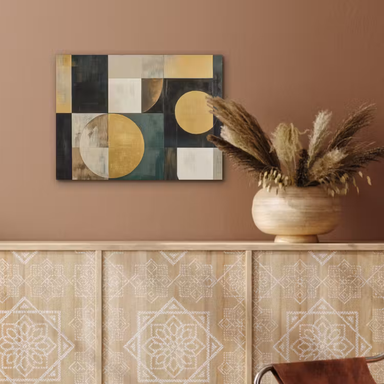Abstract - Goud - Brons - Vormen - Geometrisch PET vilt klein -sfeer4